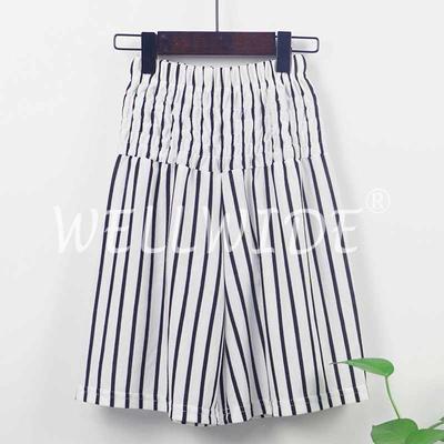 Vertical Stripes Loose Summer Pants For Children Girl Wellwide W0413