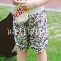 Floral Printed Chiffon Material Little Girls Short Pants Wellwide W0501